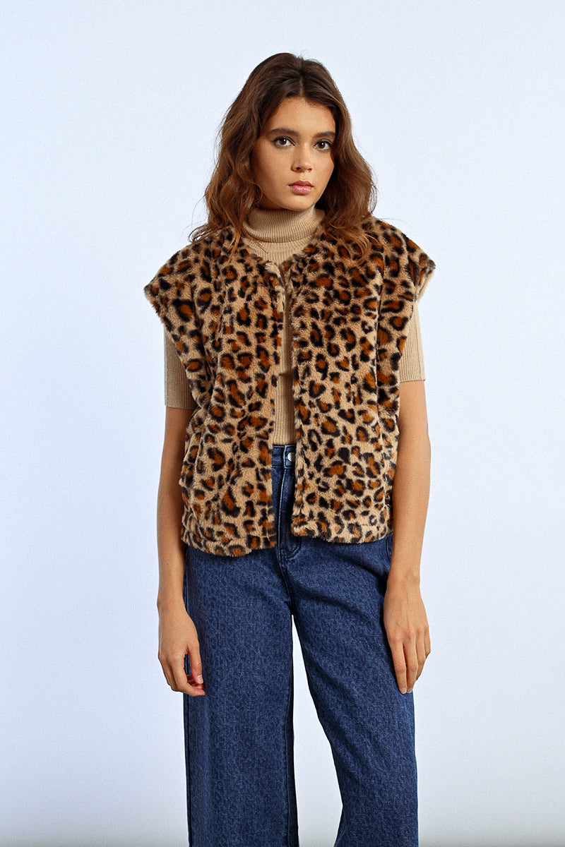 Panther Faux Fur Vest