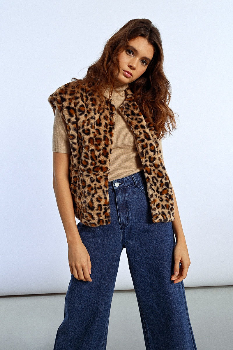 Panther Faux Fur Vest