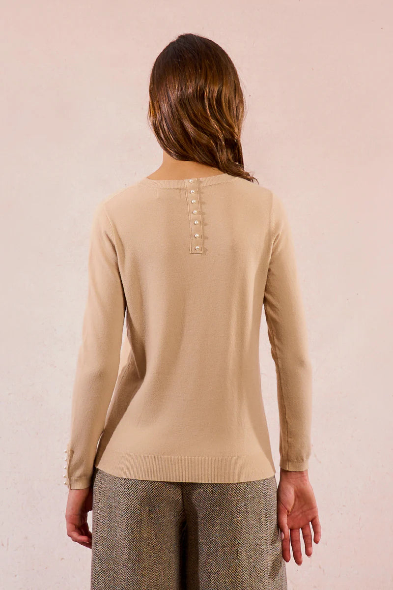L/S Knitted Sweater - Beige