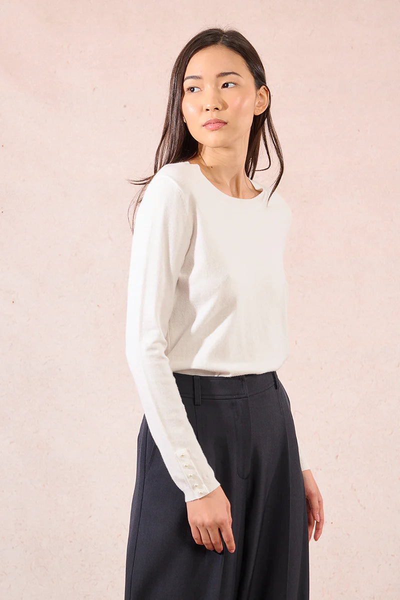 L/S Knitted Sweater - Off White