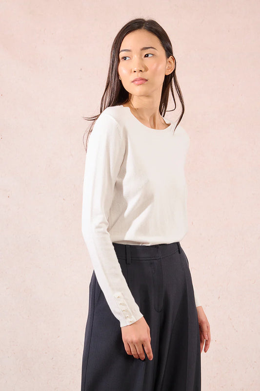 L/S Knitted Sweater - Off White