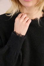 Load image into Gallery viewer, Lace Trim Sweater - Black
