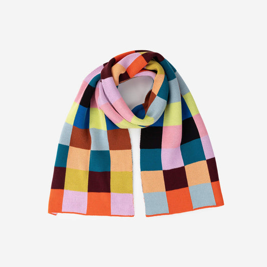 Color Patch Big Scarf - Two Colors