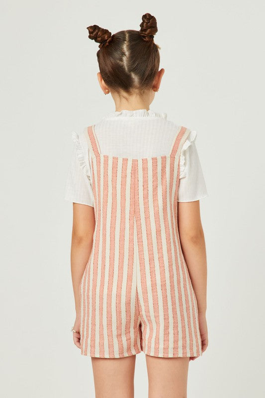 Tie Button-Front Romper