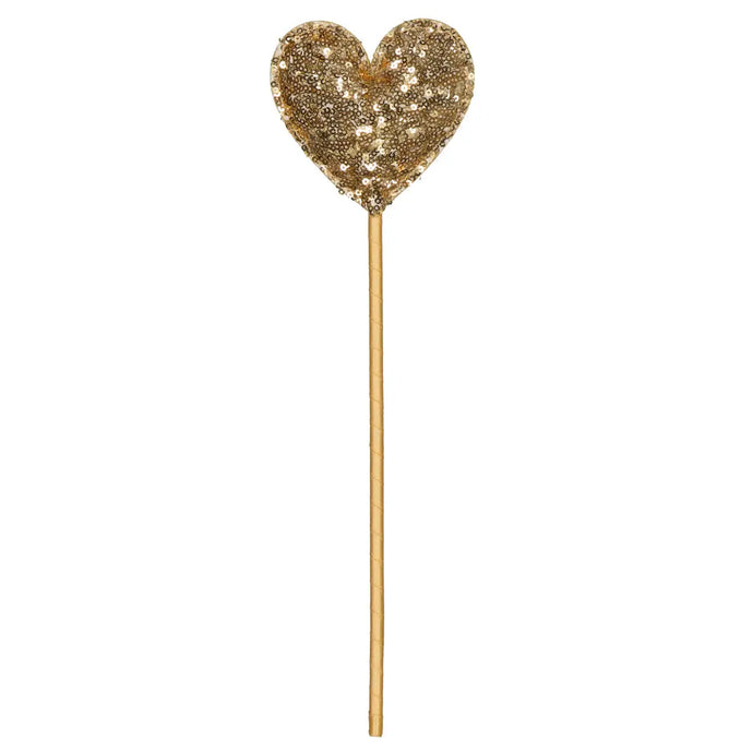 Gold Sequin Heart Wand