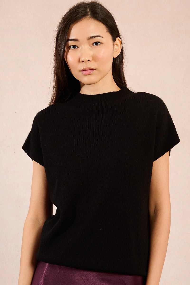 S/S Knitted Sweater - Black