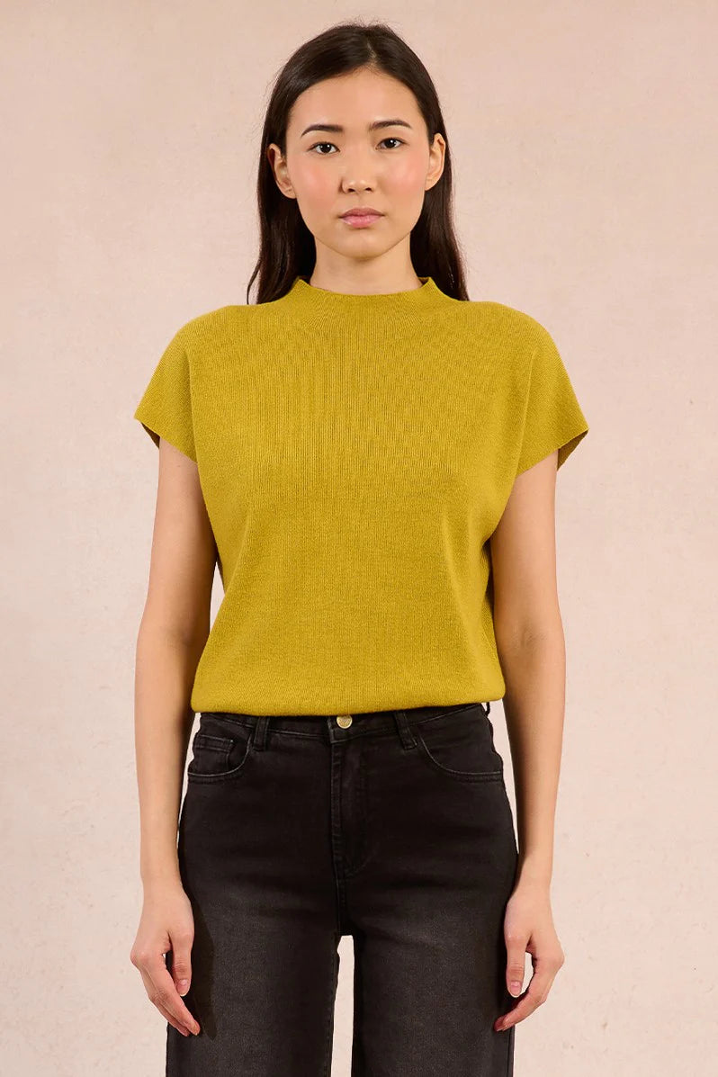 S/S Knitted Sweater - Lime Green