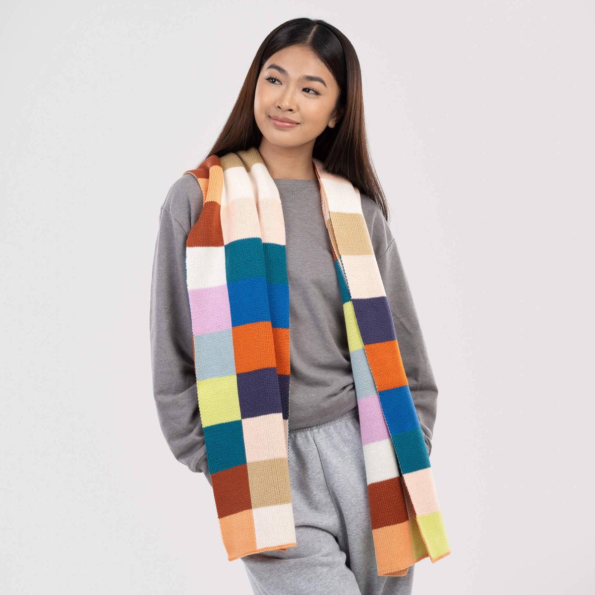 Color Patch Big Scarf