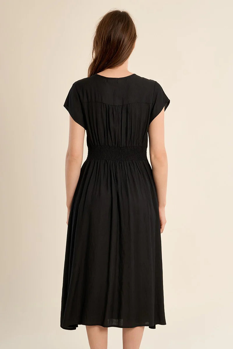 Button-Front Dress - Black