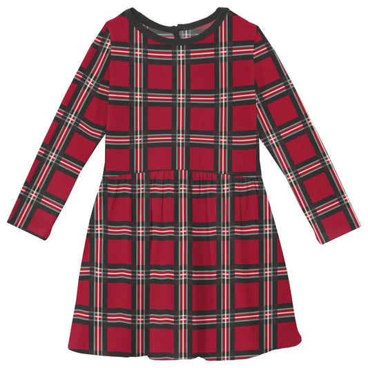 Long Sleeve Twirl Dress - Classic Holiday Plaid