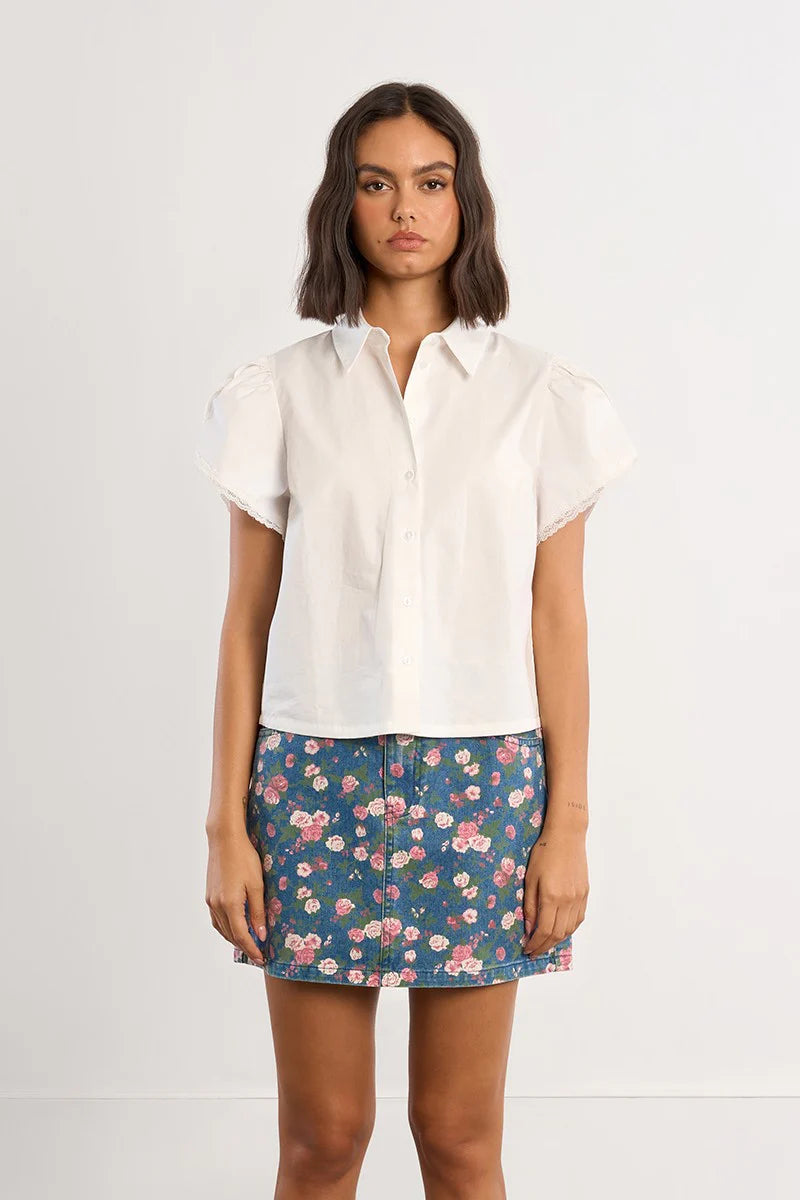 Lace Detail White Shirt