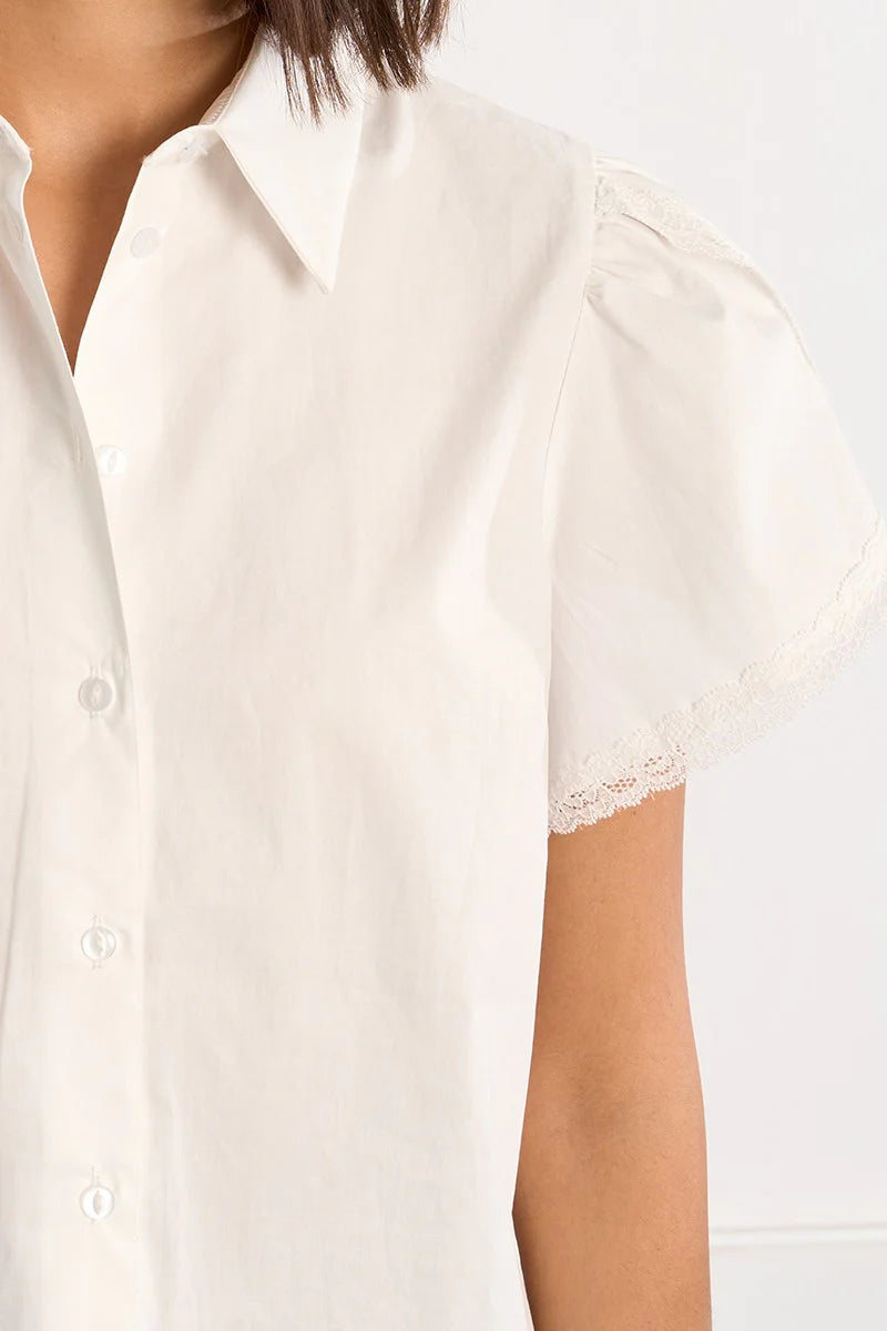 Lace Detail White Shirt