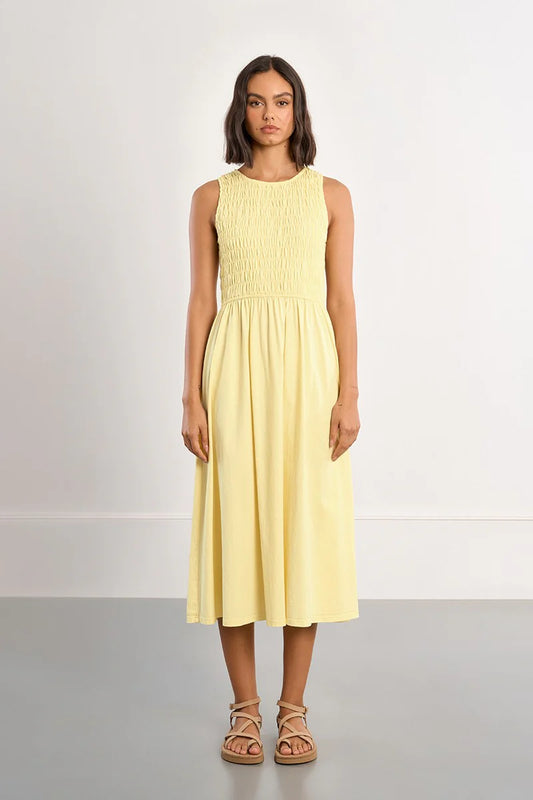 Cotton Smocked Dress - Butter