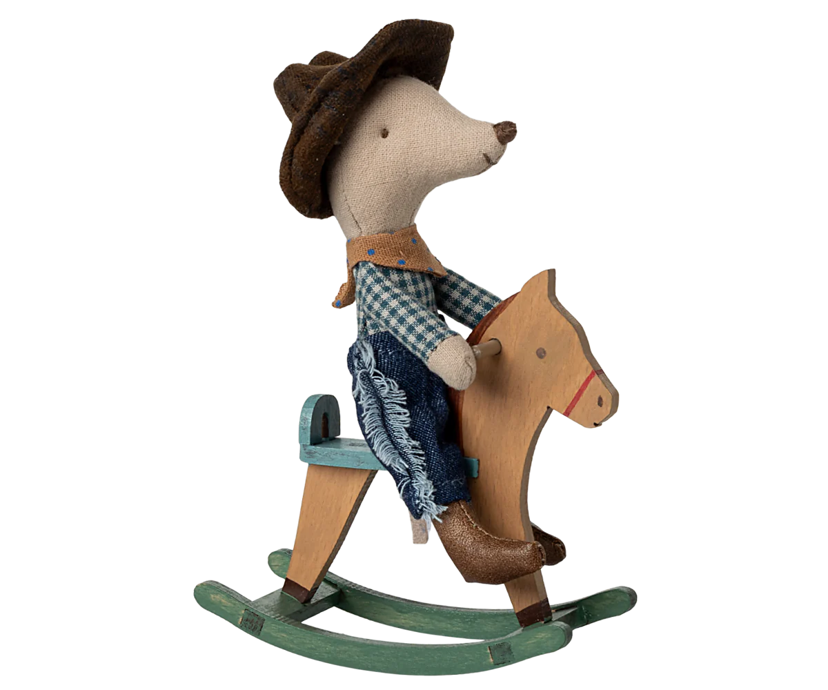 Cowboy Mouse on Rocking Horse - Little Brother