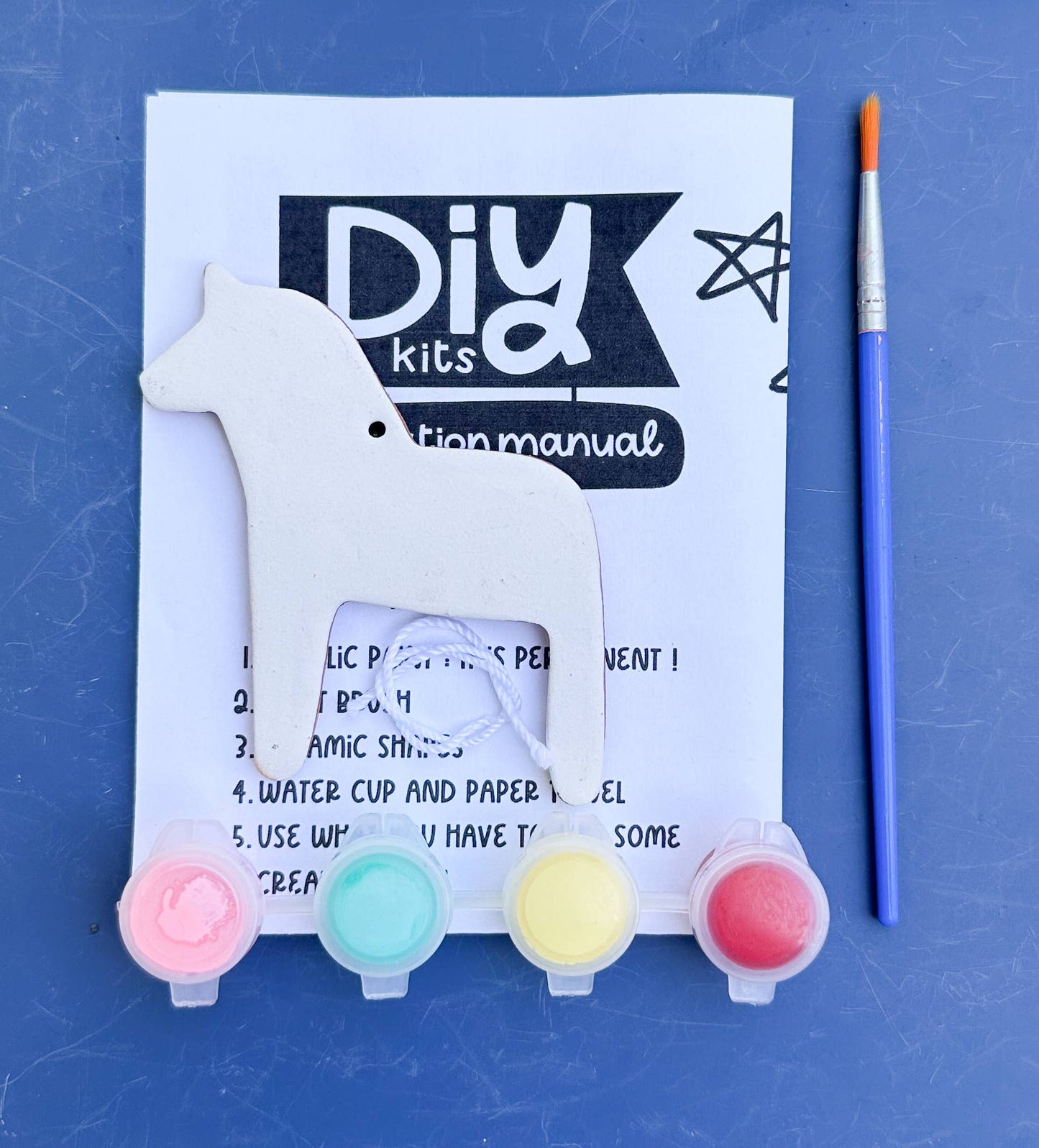 DIY Ceramic Ornament Kit – Dala Horse – Contemporary Colors
