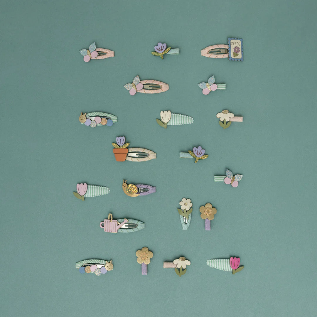 Tulip Stripe Mini Hair Clips