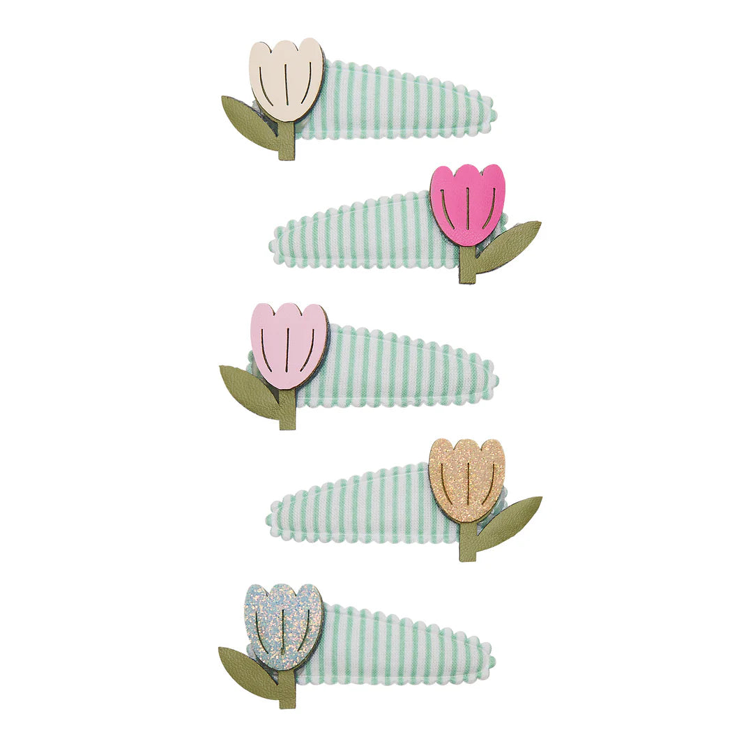Tulip Stripe Mini Hair Clips