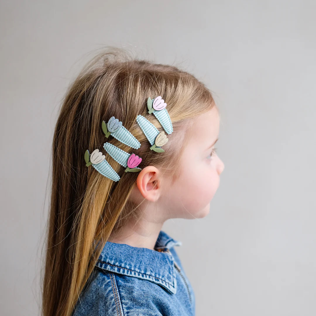 Tulip Stripe Mini Hair Clips