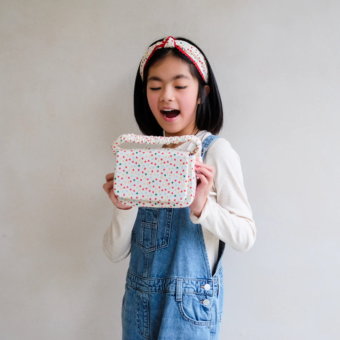 Heart Print Handle Bag