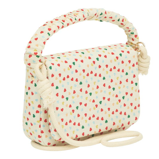 Heart Print Handle Bag