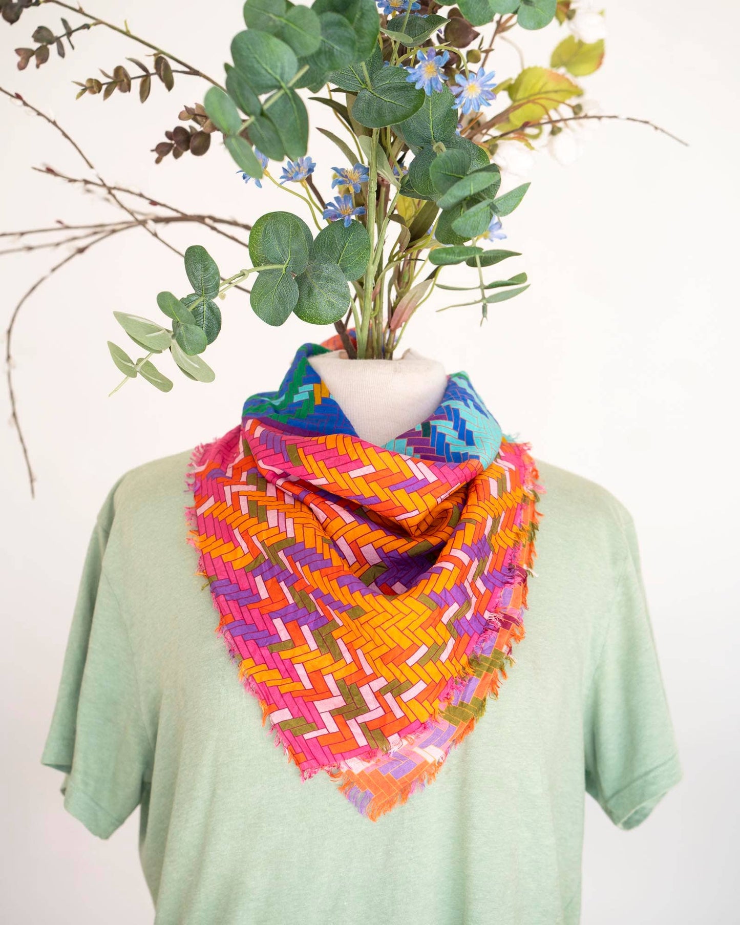 Autumn on the Plains Tartan & Tweed - Silk Bandana Scarf