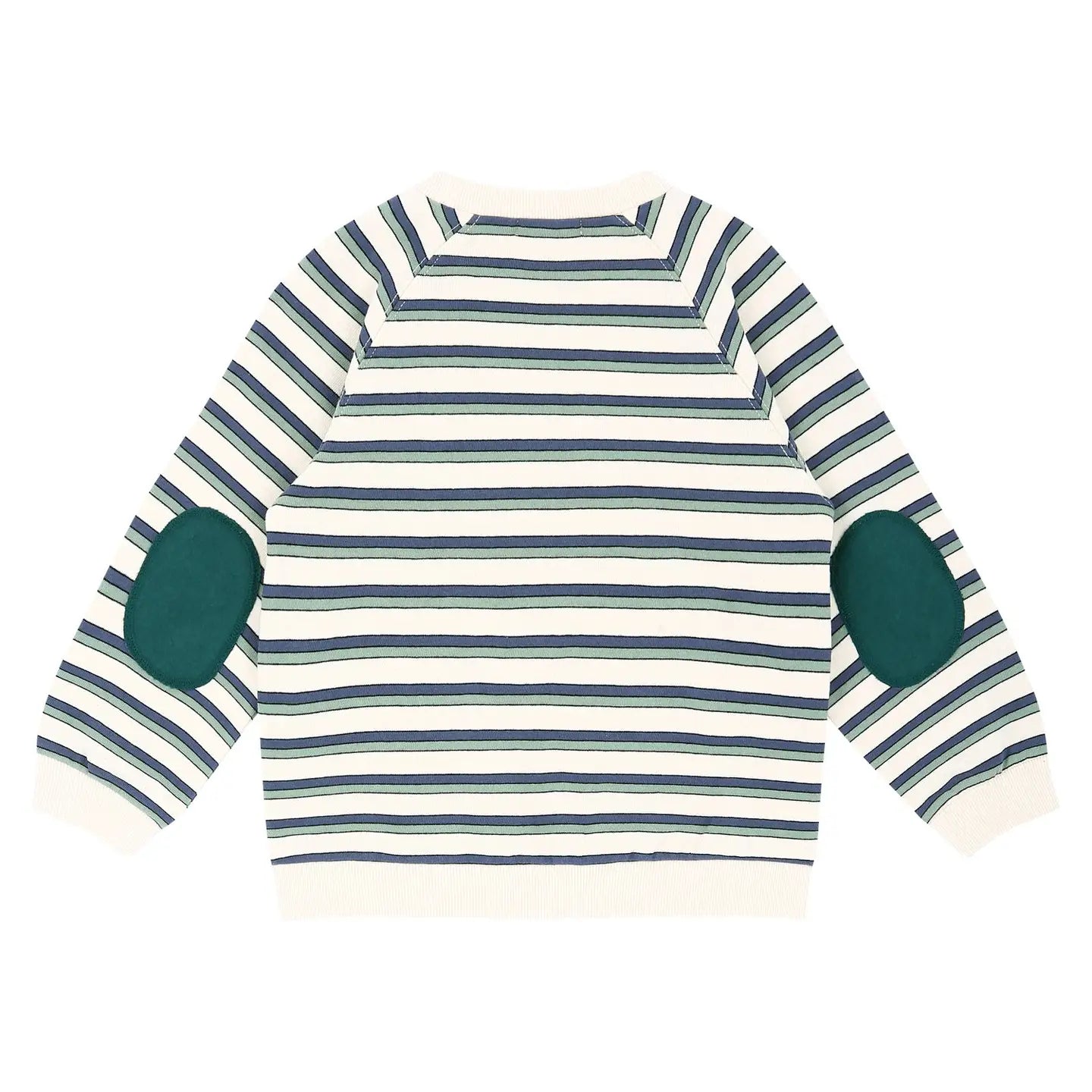 Striped Elbow Patch Sweatshirt