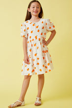 Load image into Gallery viewer, Orange Print Ruffle Sleeve Dress
