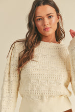 Load image into Gallery viewer, Knit Pointelle Sweater - Ivory

