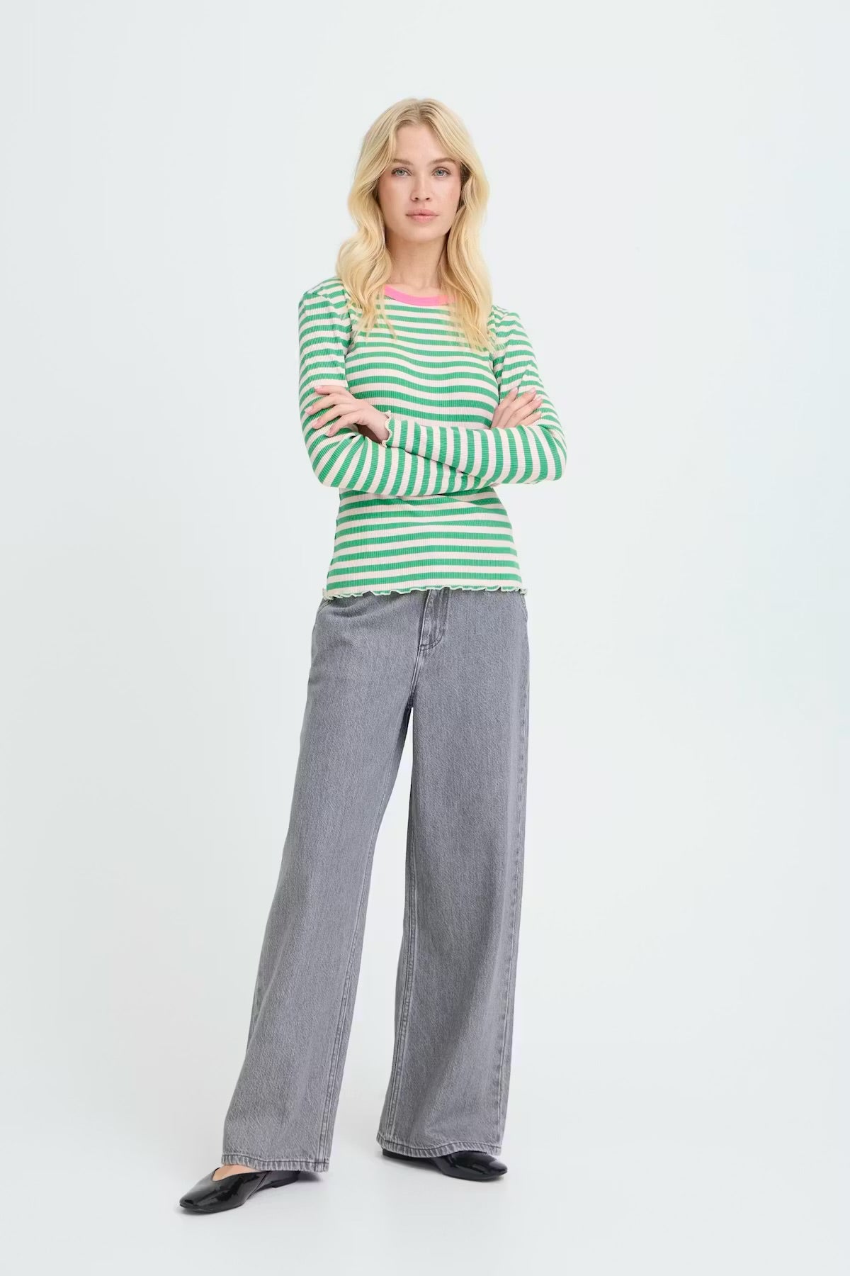 Bysinne Rib L/S Stripe Tee
