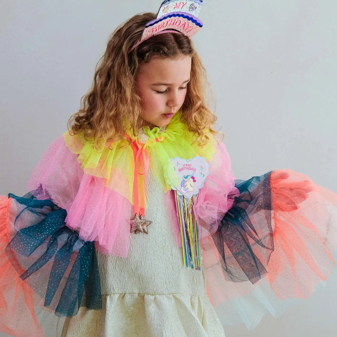 Ruffle Rainbow Party Cape