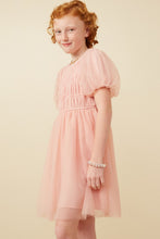 Load image into Gallery viewer, Girls Smocked Puff Sleeve Mesh Dress
