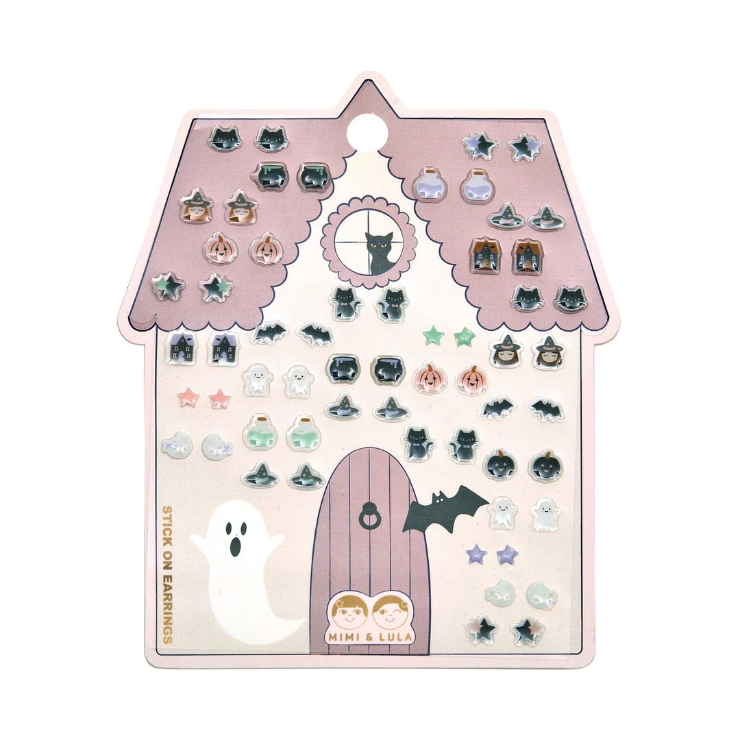 Haunted House Stick on Earrings