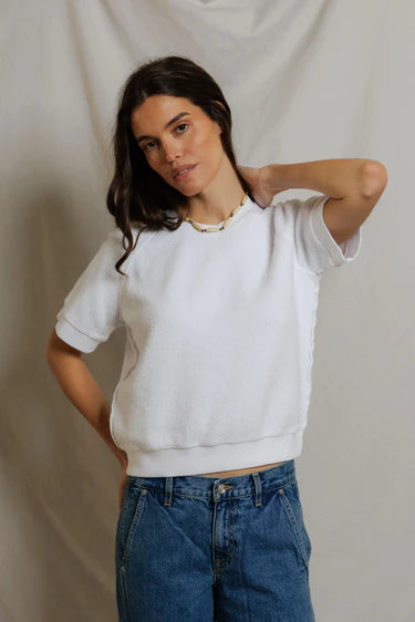 Kennedy S/S Reverse Fleece Sweatshirt White