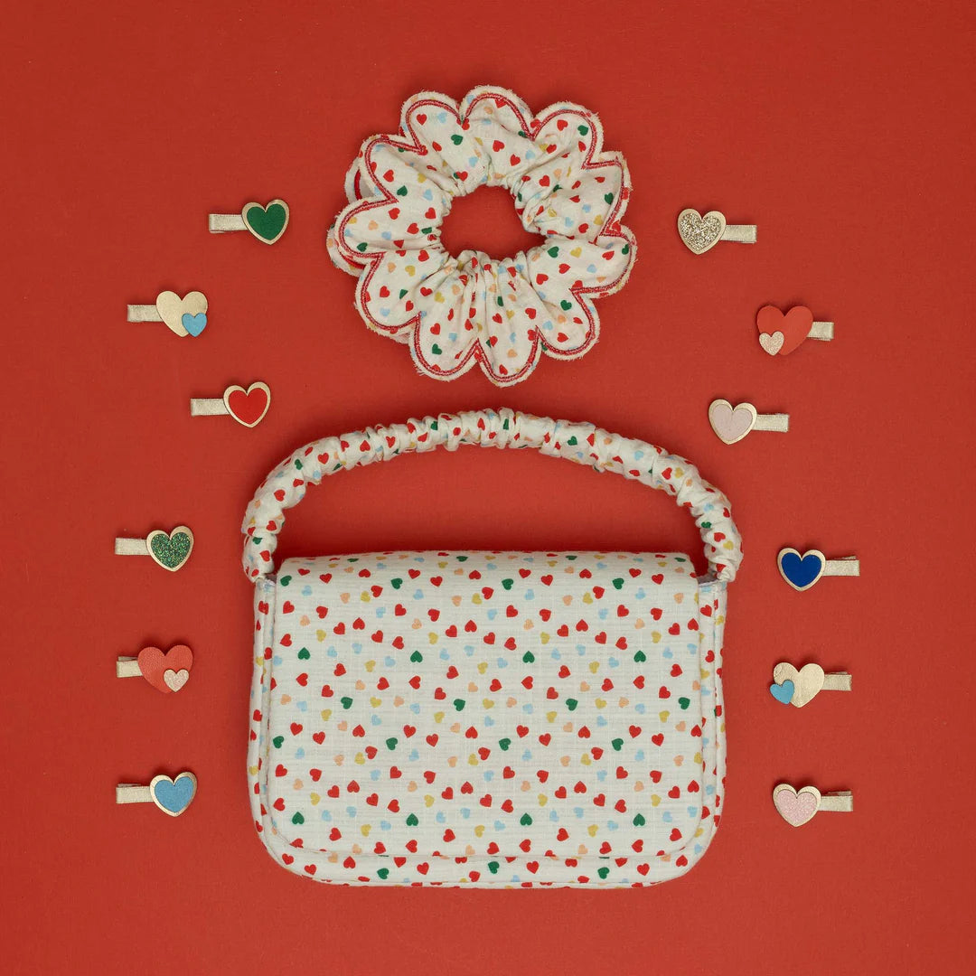 Heart Print Handle Bag