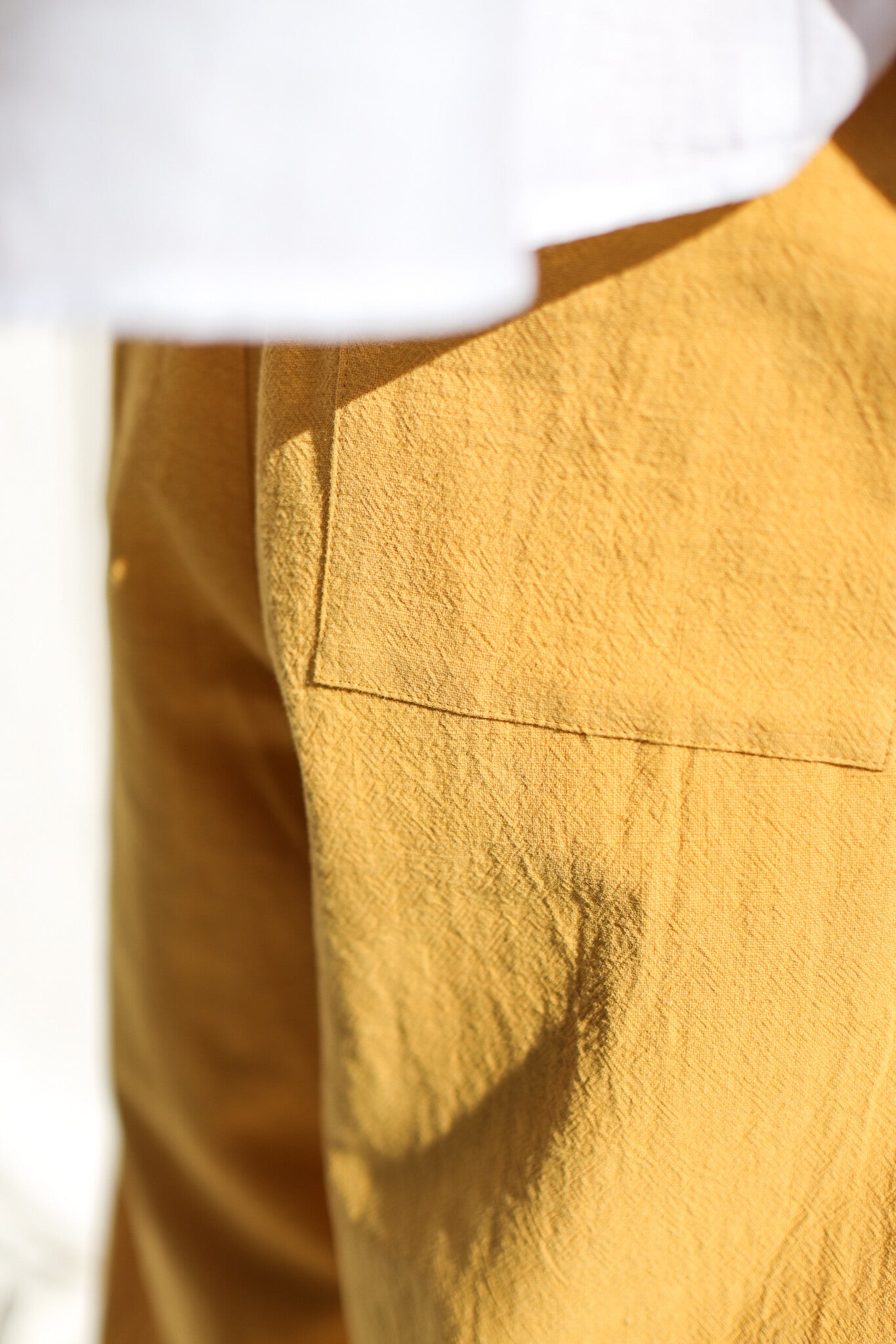 Heavy Linen Balloon Trousers VIVIAN - Honey Haze