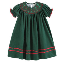 Load image into Gallery viewer, Green Mistletoe Smocked Dress
