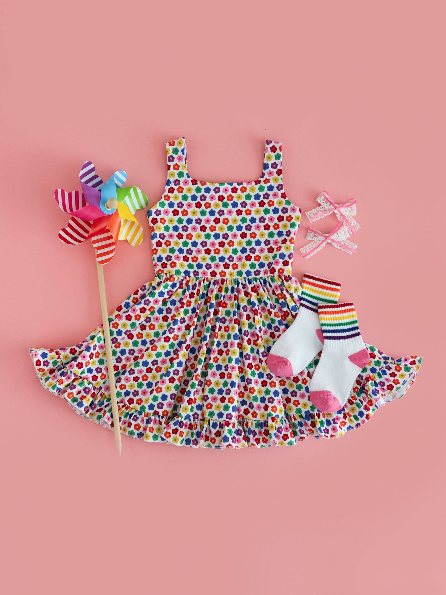 Rainbow Stripe Crew Socks