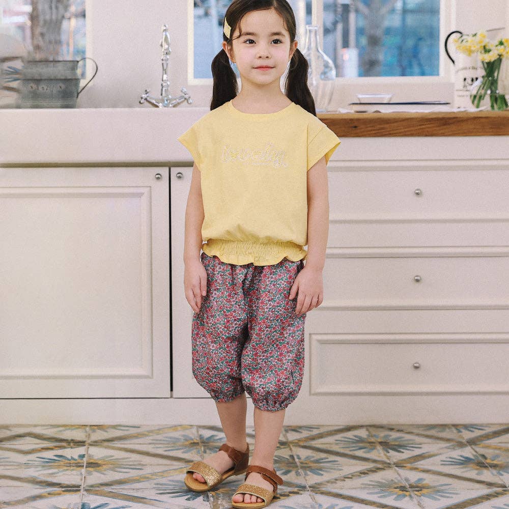 Floral Print Capri Balloon Baggy Pants