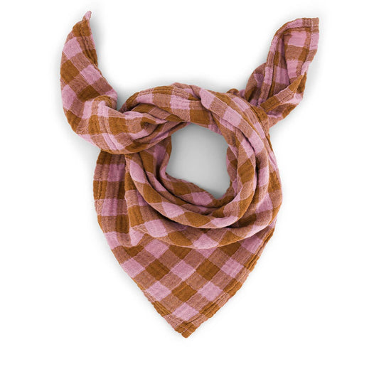 Bianca Scarf -  Gingham Caramel/Lilac
