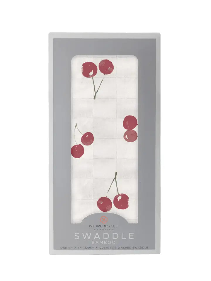 Sweetheart Cherry Bamboo Swaddle