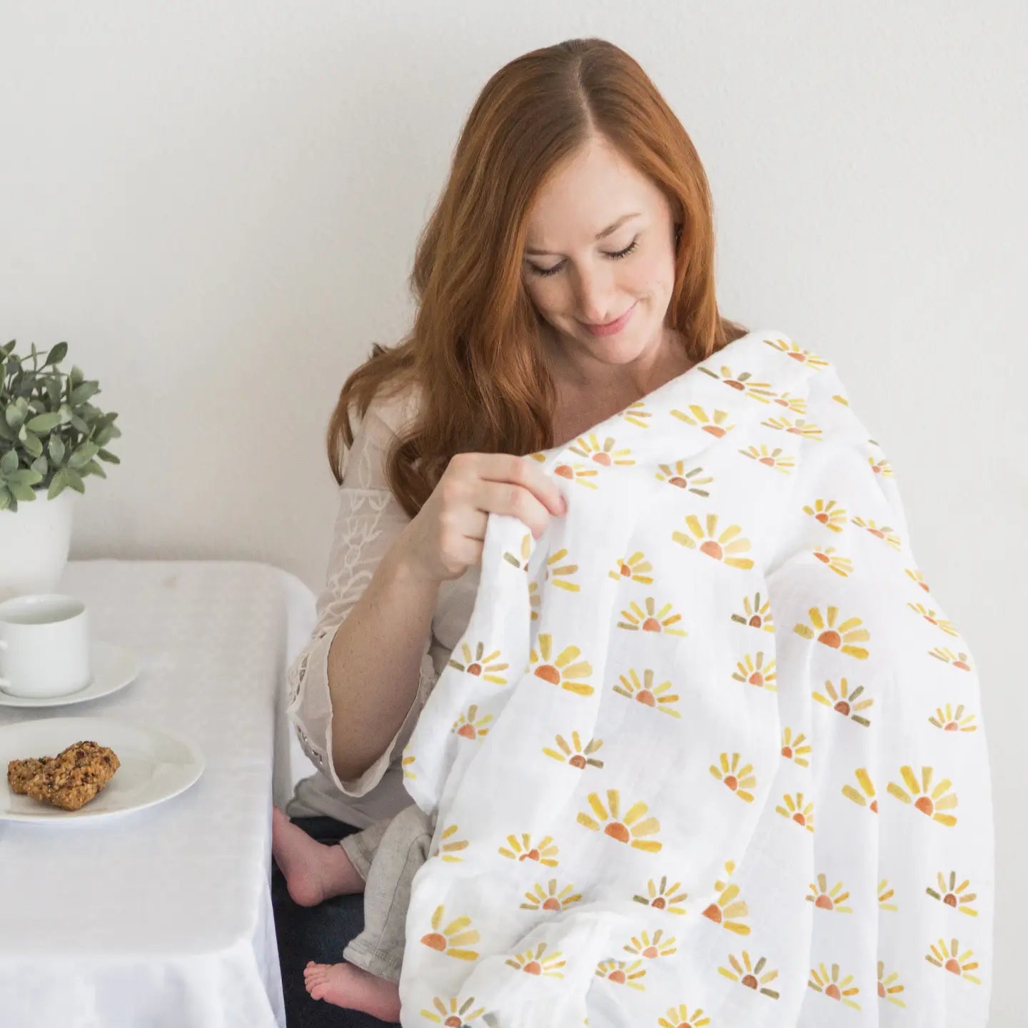 Watercolor Sunny Days Muslin Swaddle Blanket