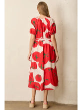 Load image into Gallery viewer, Tomato Print Bubblee Sleeve Maxi Dress
