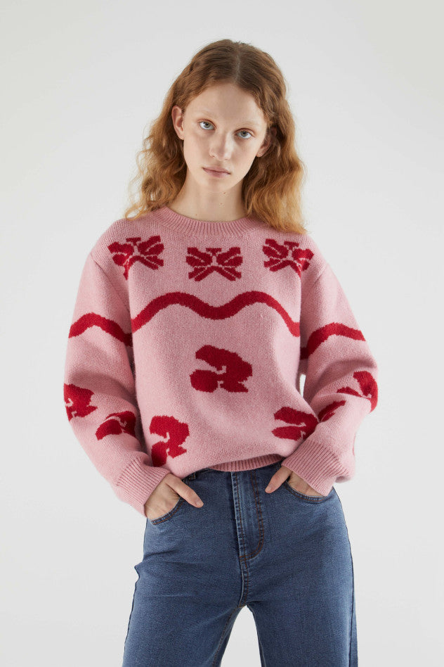 Jacquard Sweater - Pink