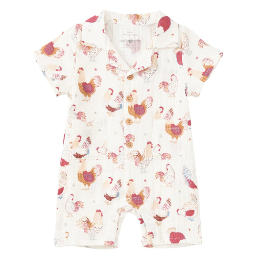 Muslin Cabana Romper - Feathered Friends