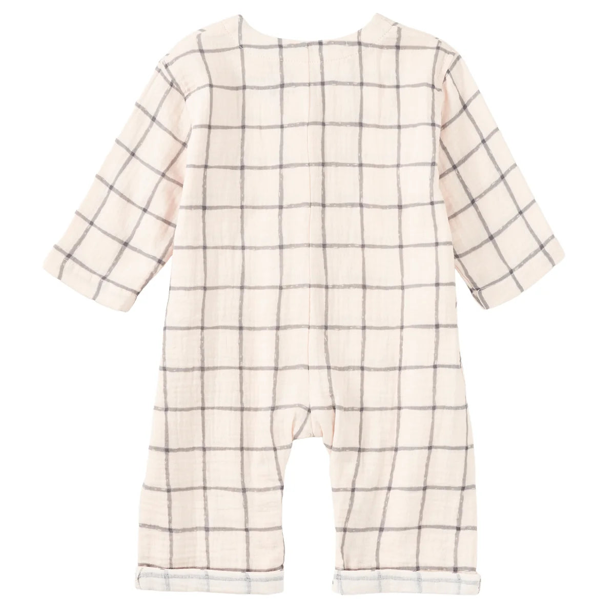 Muslin Patch Pocket Romper - Cabin Plaid