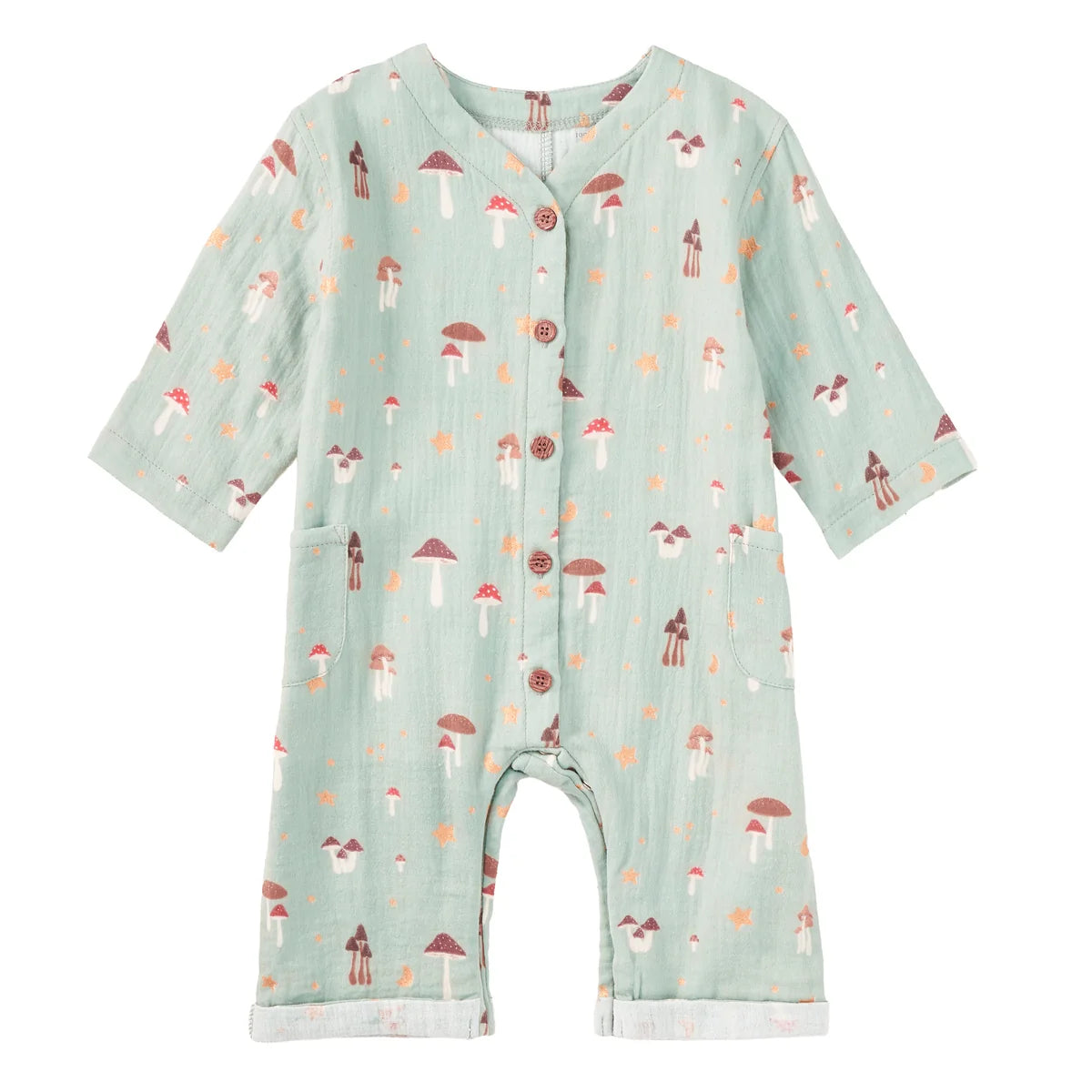 Muslin Patch Pocket Romper - Dreamcap Forest