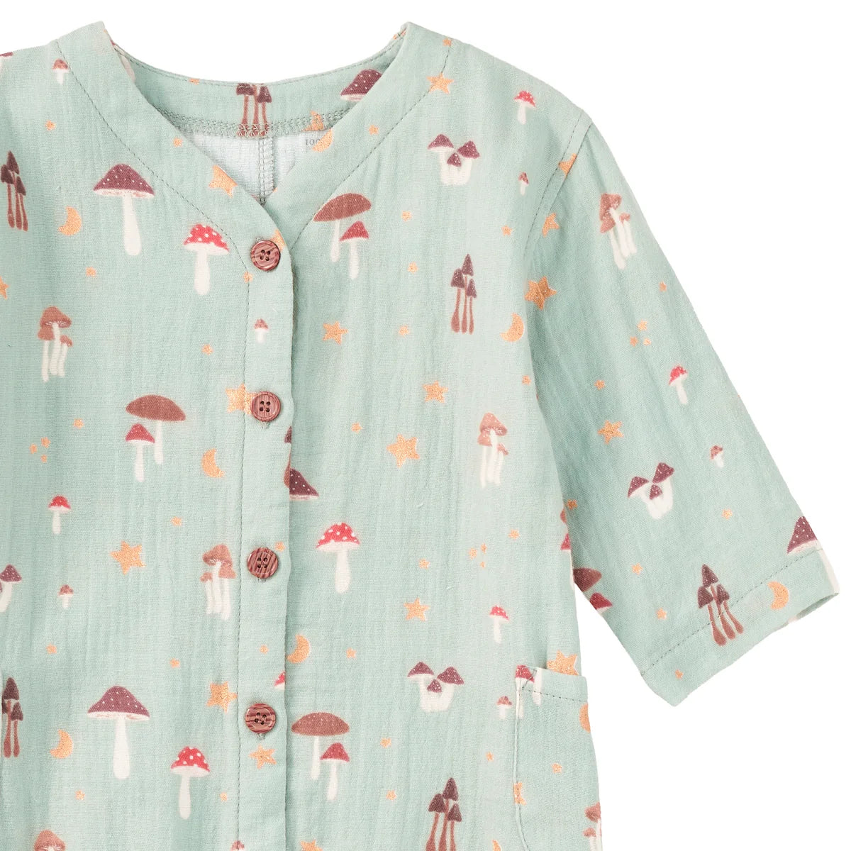 Muslin Patch Pocket Romper - Dreamcap Forest