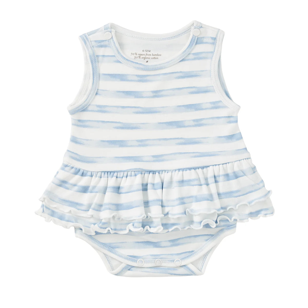 Bamboo Blend Skirted Romper - Breezy Bay Stripe