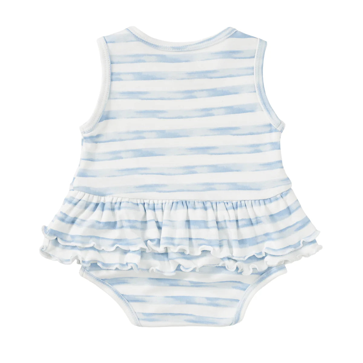Bamboo Blend Skirted Romper - Breezy Bay Stripe
