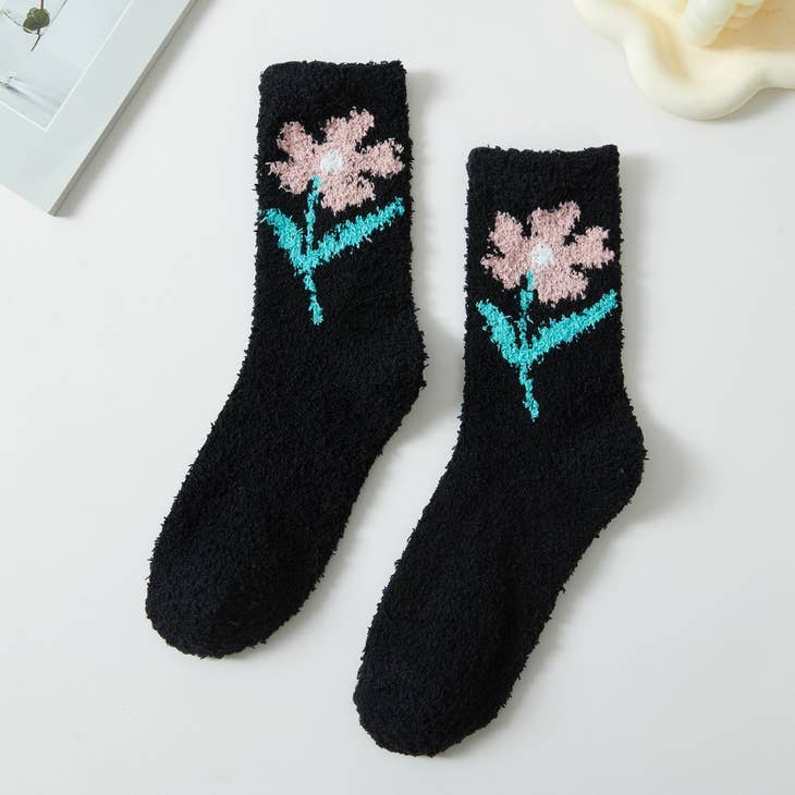 Flower Petal Fuzzy Socks